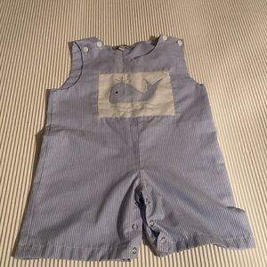 Sweet Dreams Whale Applique Blue Stripe Jon Jon